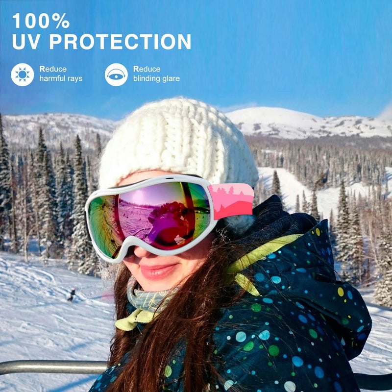 AVV Store Ski Goggles UV Protection, Anti-Fog Snowboard Snow Goggles OTG for Men Women Adults & Youths - Image 4